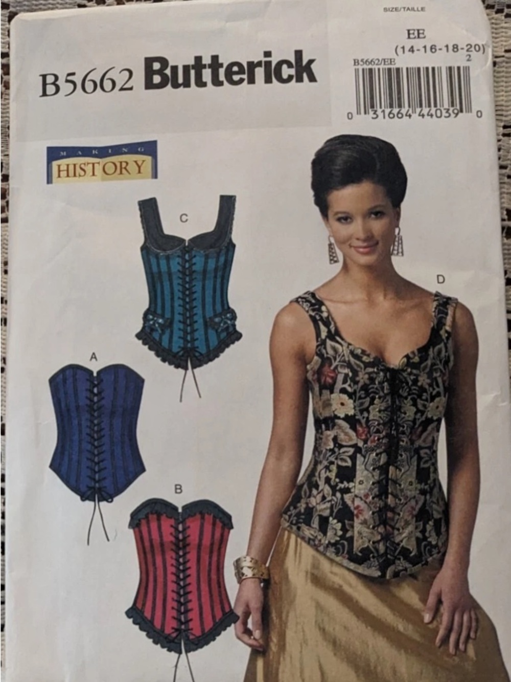 Butterick Sewing Pattern B5662 Cosplay Steampunk Corset EE 14-20 UNCUT